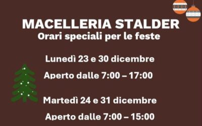 Macelleria Stalder – Orari Apertura Festivi 2024